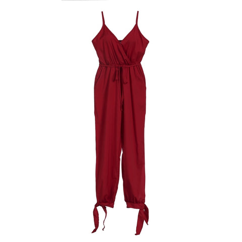 Image of Women Summer Holiday Casual Sleeveless Jumpsuits Fashion Ladies Boho Floral Bodysuit Loose Long Pant Trousers Overalls for Women